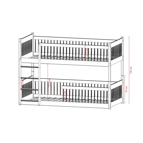 BOSTON 80x180 grey bunk bed Lano Furniture BOSTON 80x180 grey bunk bed Lano Furniture