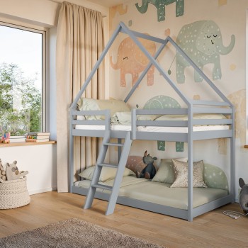 Παιδική Κουκέτα Σπιτάκι SWEET 80x180 gray 