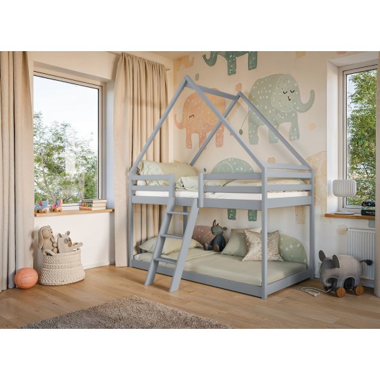 Παιδική Κουκέτα Σπιτάκι SWEET 80x180 gray