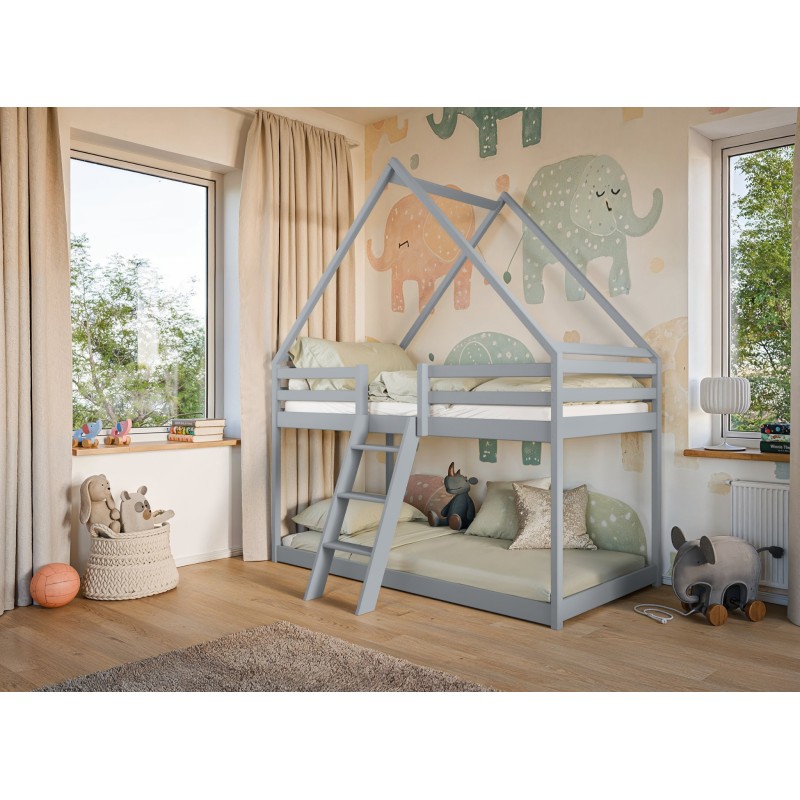 Παιδική Κουκέτα Σπιτάκι SWEET 90x200 gray