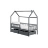 OSKAR 90x190 graphite childrens house bed Lano Furniture