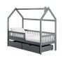 OSKAR 90x190 graphite children's house bed Lano Furniture
