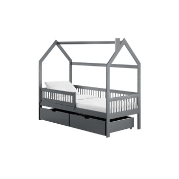OSKAR 90x200 graphite children's house bed Lano Furniture