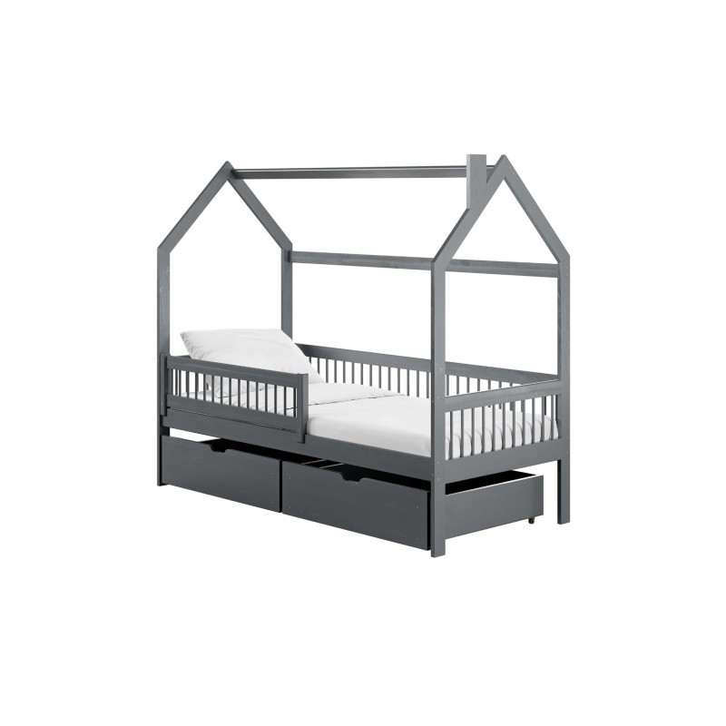 OSKAR 90x200 graphite childrens house bed Lano Furniture