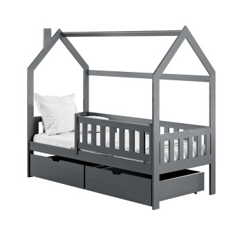 NATAN 80x200 graphite children's house bed Lano Furniture