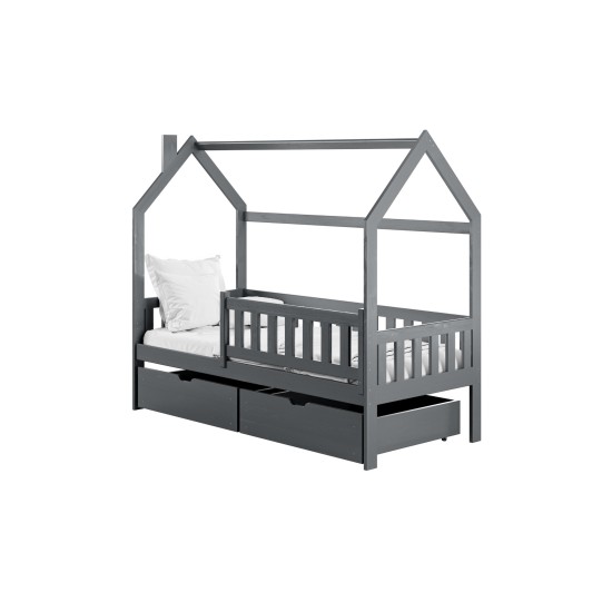NATAN 80x200 graphite childrens house bed Lano Furniture NATAN 80x200 graphite childrens house bed Lano Furniture