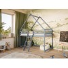 MOON 80x180 gray childrens loft bed house Lano Furniture
