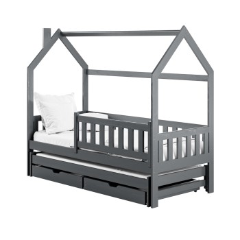 MONKEY 90x200 graphite children's house bed Lano Furniture