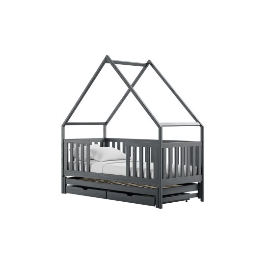 MAGIC 80x180 graphite bunk bed house Lano Furniture MAGIC 80x180 graphite bunk bed house Lano Furniture
