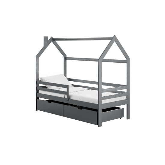 Κρεβάτι Σπιτάκι Montessori LILA 80x160 graphite Κρεβάτι Σπιτάκι Montessori LILA 80x160 graphite