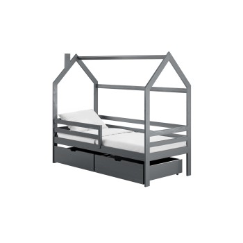 Κρεβάτι σπιτάκι Montessori LILA 80x180 graphite 