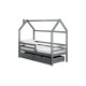 Κρεβάτι Σπιτάκι Montessori - LILA 90x200 graphite Κρεβάτι Σπιτάκι Montessori - LILA 90x200 graphite