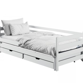 HABI 90x200 white pull-out double bed Lano Furniture
