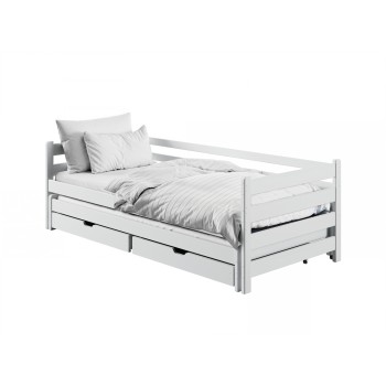 HABI 90x200 white pull-out double bed Lano Furniture