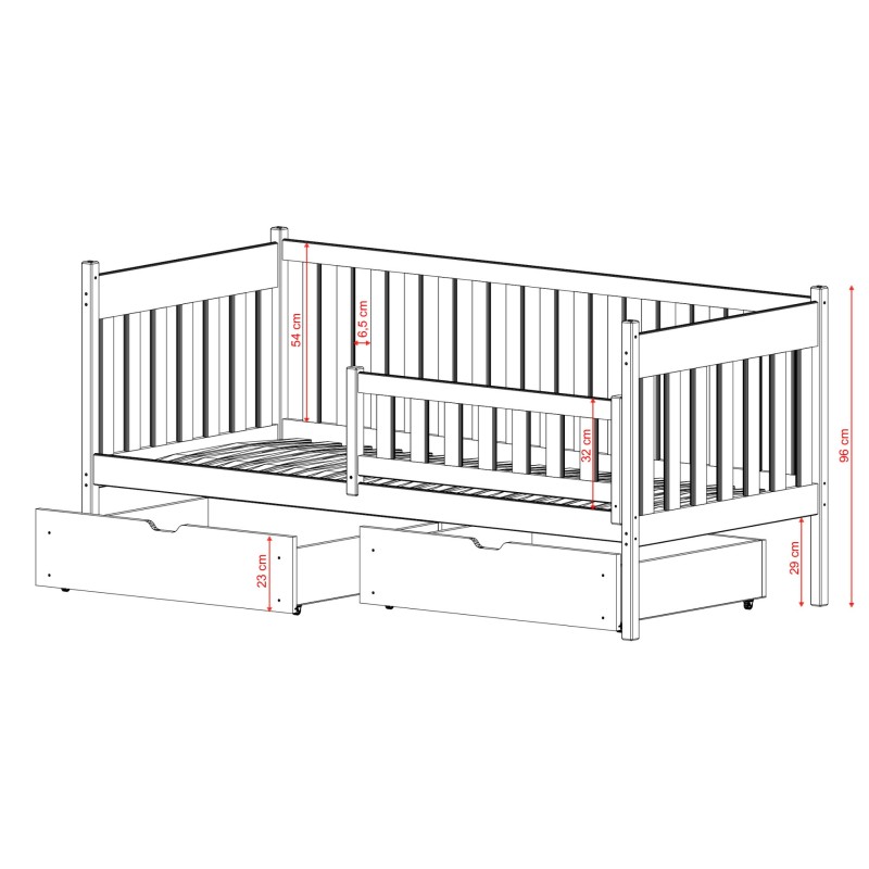 ALICJA 80x180 cashmere single childrens bed Lano Furniture