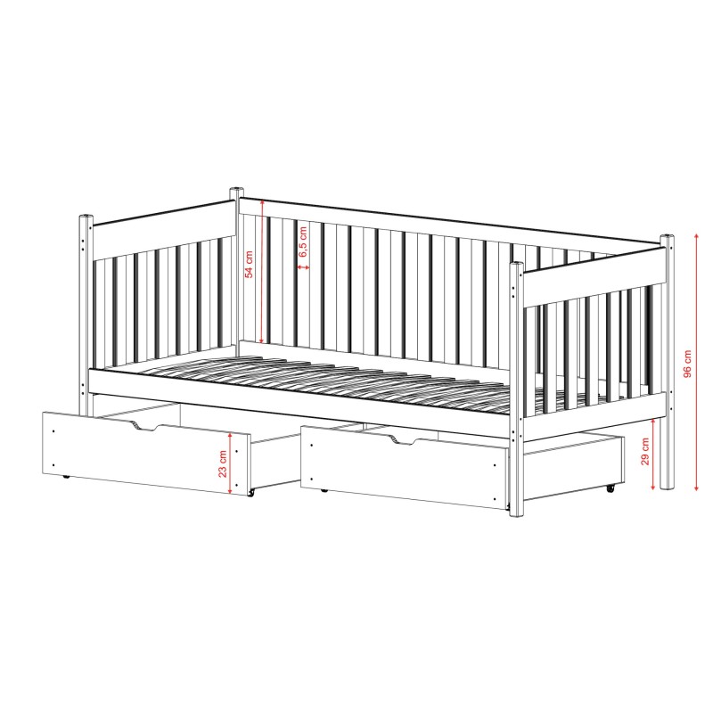 ALICJA 80x200 cashmere single childrens bed Lano Furniture