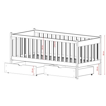 ALICJA 80x200 olive single children's bed Lano Furniture