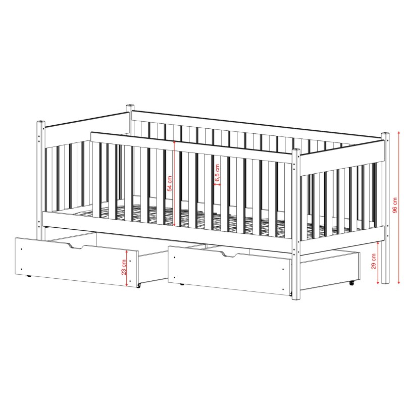 ALICJA 90x200 cashmere single childrens bed Lano Furniture