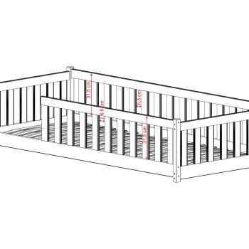 BELLA 80x160 olive Montessori floor bed for children Lano Furniture
