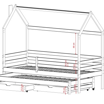DANEK 80x180 olive children's bed house Lano Furniture