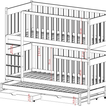 EMILKA 90x190 cashmere bunk bed Lano Furniture
