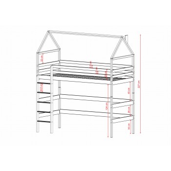 GLORIA 80x180 cashmere single bunk bed mezzanine Lano Furniture