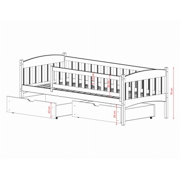 GUCIO 90x190 cashmere single children's bed Lano Furniture