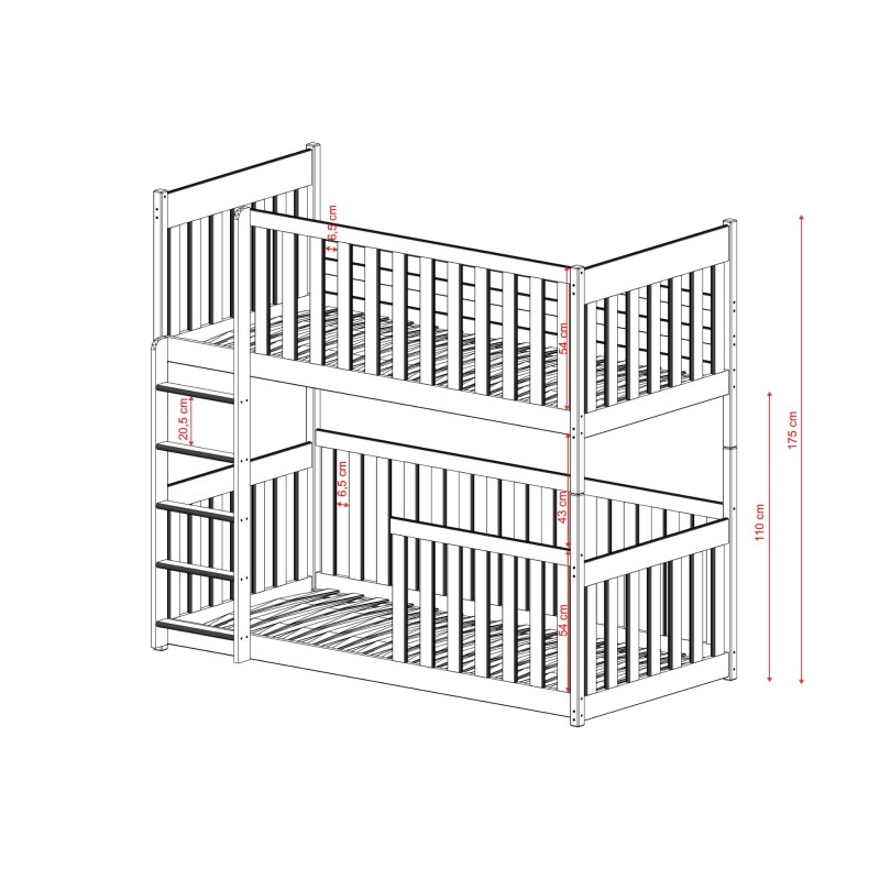 KONRAD 80x160 cashmere bunk bed Lano Furniture