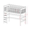 LAURA 90x190 olive single bunk bed mezzanine Lano Furniture