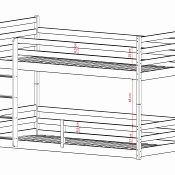 MINI 80x200 olive bunk bed Lano Furniture