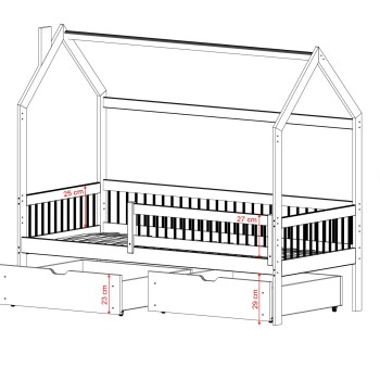OSKAR 90x190 cashmere single children's bed Lano Furniture