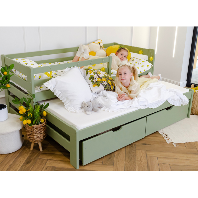 SENSO 80x180 olive double trundle bed Lano Furniture