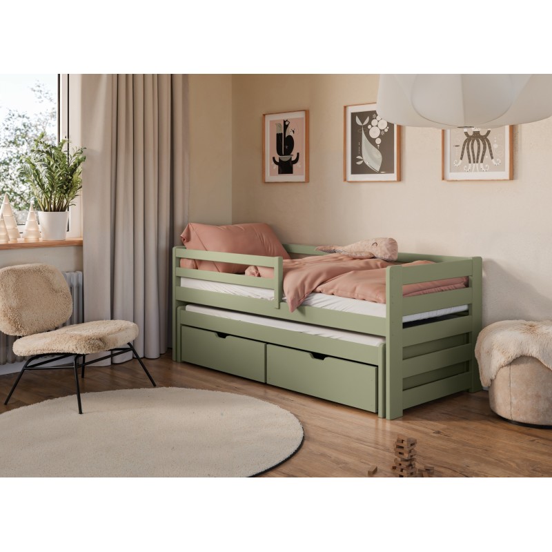 SENSO 90x200 olive double trundle bed Lano Furniture