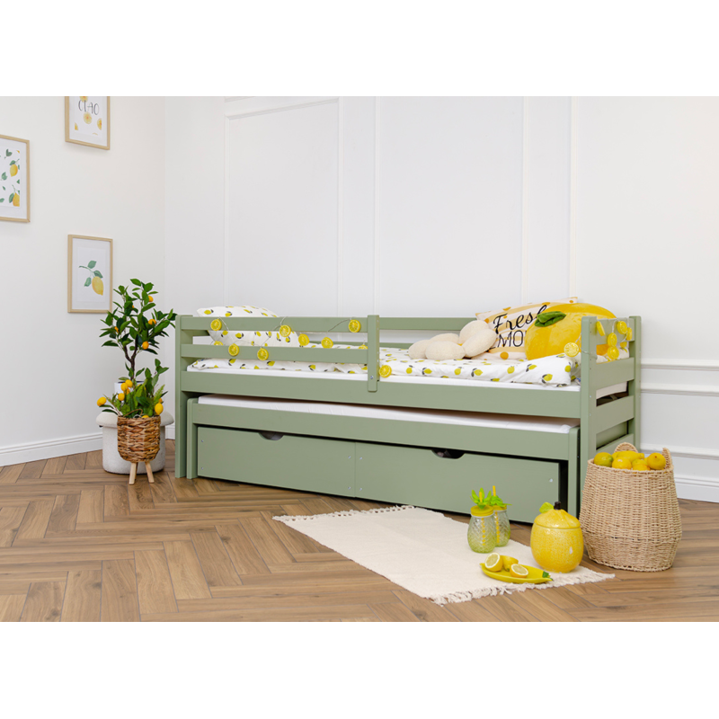 SENSO 90x200 olive double trundle bed Lano Furniture