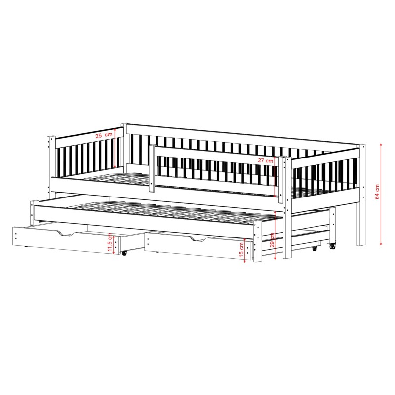 SOFTI 90x190 olive childrens bed Lano Furniture