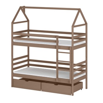 ALEX 80x180 milk chocolate bunk bed Lano Furniture
