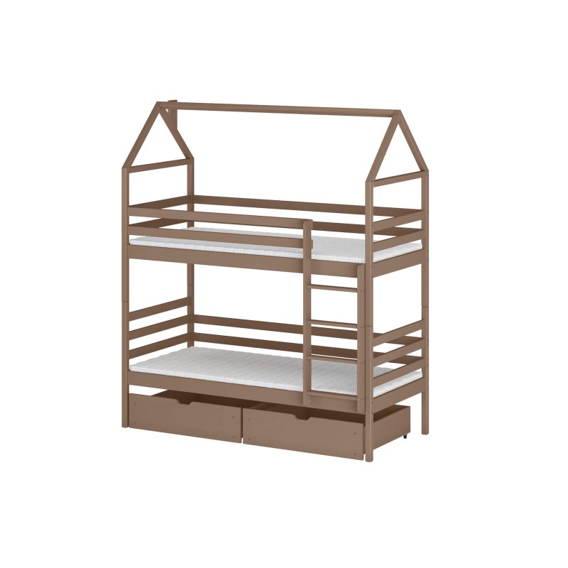 ALEX 80x180 milk chocolate bunk bed Lano Furniture