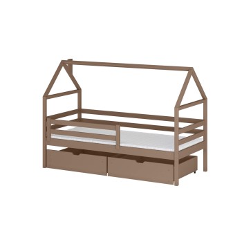 ARON 80x180 milk chocolate single children's bed Lano Furniture