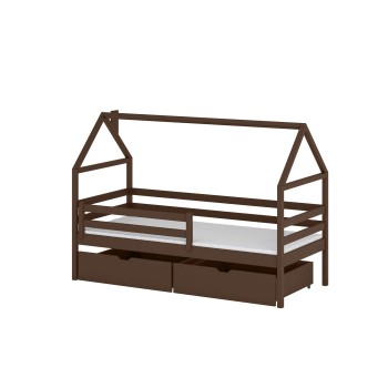 ARON 80x200 dark chocolate single children's bed Lano Furniture