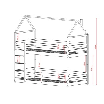 AXEL 80x180 dark chocolate bunk bed house Lano Furniture