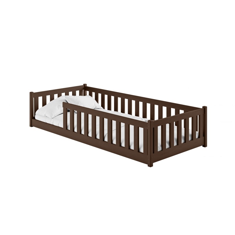 BELLA 90x190 dark chocolate Montessori floor bed for children Lano Furniture