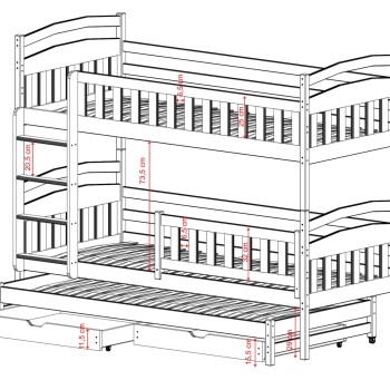 BLANKA 90x190 dark chocolate bunk bed Lano Furniture