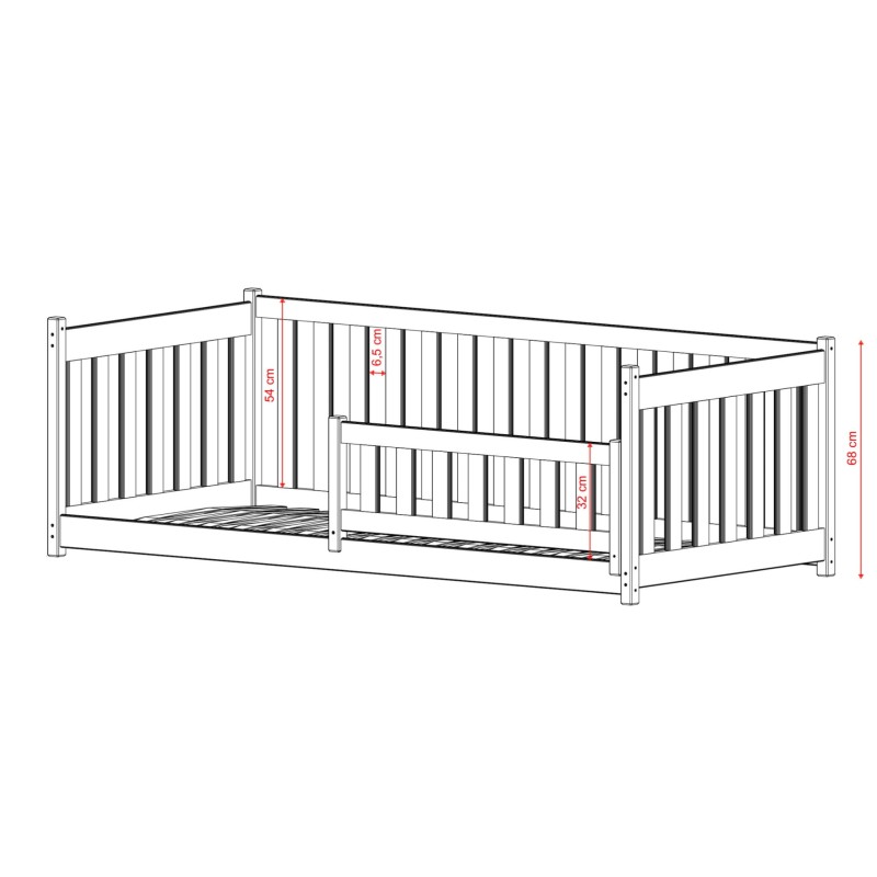 CONCEPT 80x160 milk chocolate single childrens bed playpen Lano Furniture