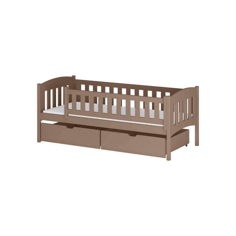 GUCIO 90x190 milk chocolate single childrens bed Lano Furniture