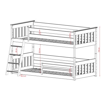 KEVIN 90x200 milk chocolate bunk bed Lano Furniture
