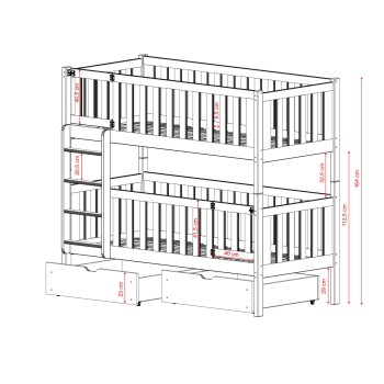 KSAWERY 80x180 dark chocolate bunk bed Lano Furniture