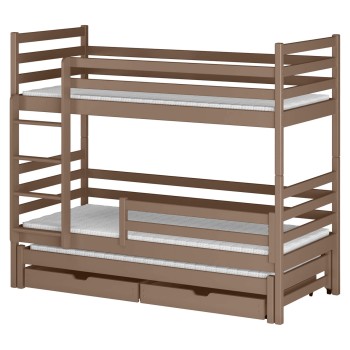 LUK 90x190 milk chocolate bunk bed Lano Furniture