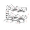 LUK 90x190 dark chocolate bunk bed Lano Furniture