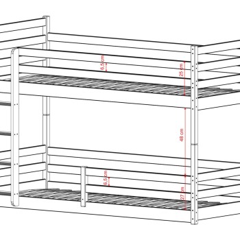 MINI 80x160 dark chocolate bunk bed Lano Furniture