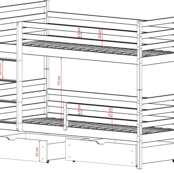 NEMO 80x200 dark chocolate bunk bed Lano Furniture